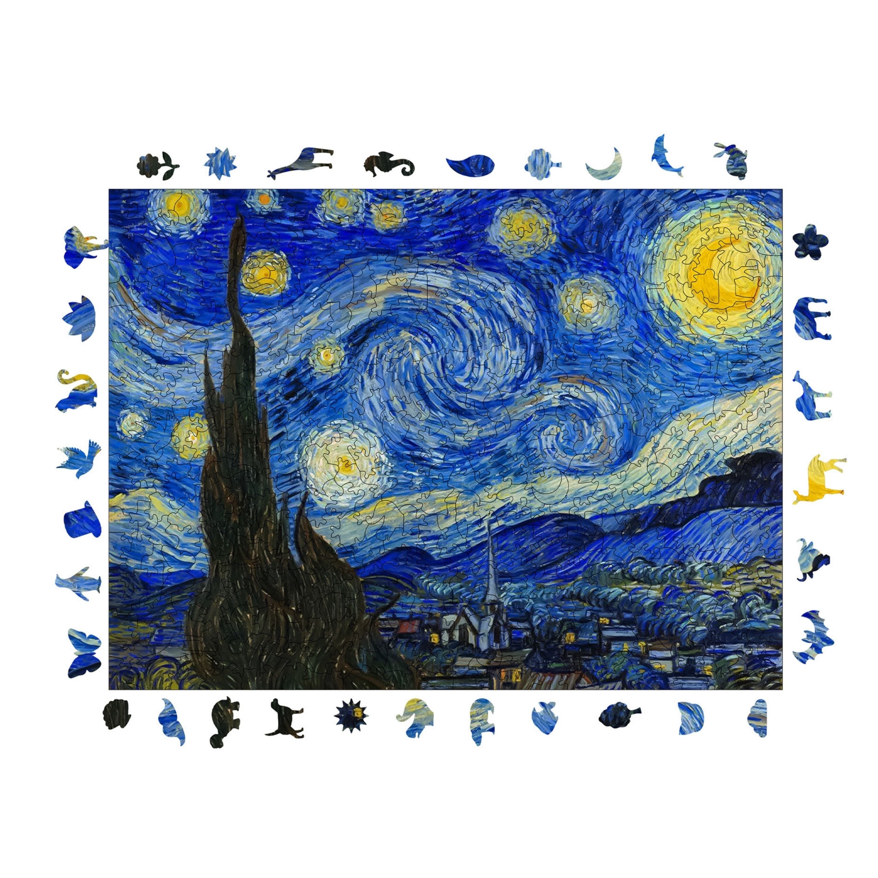 Van Gogh Yıldızlı Gece - Ahşap Puzzle
