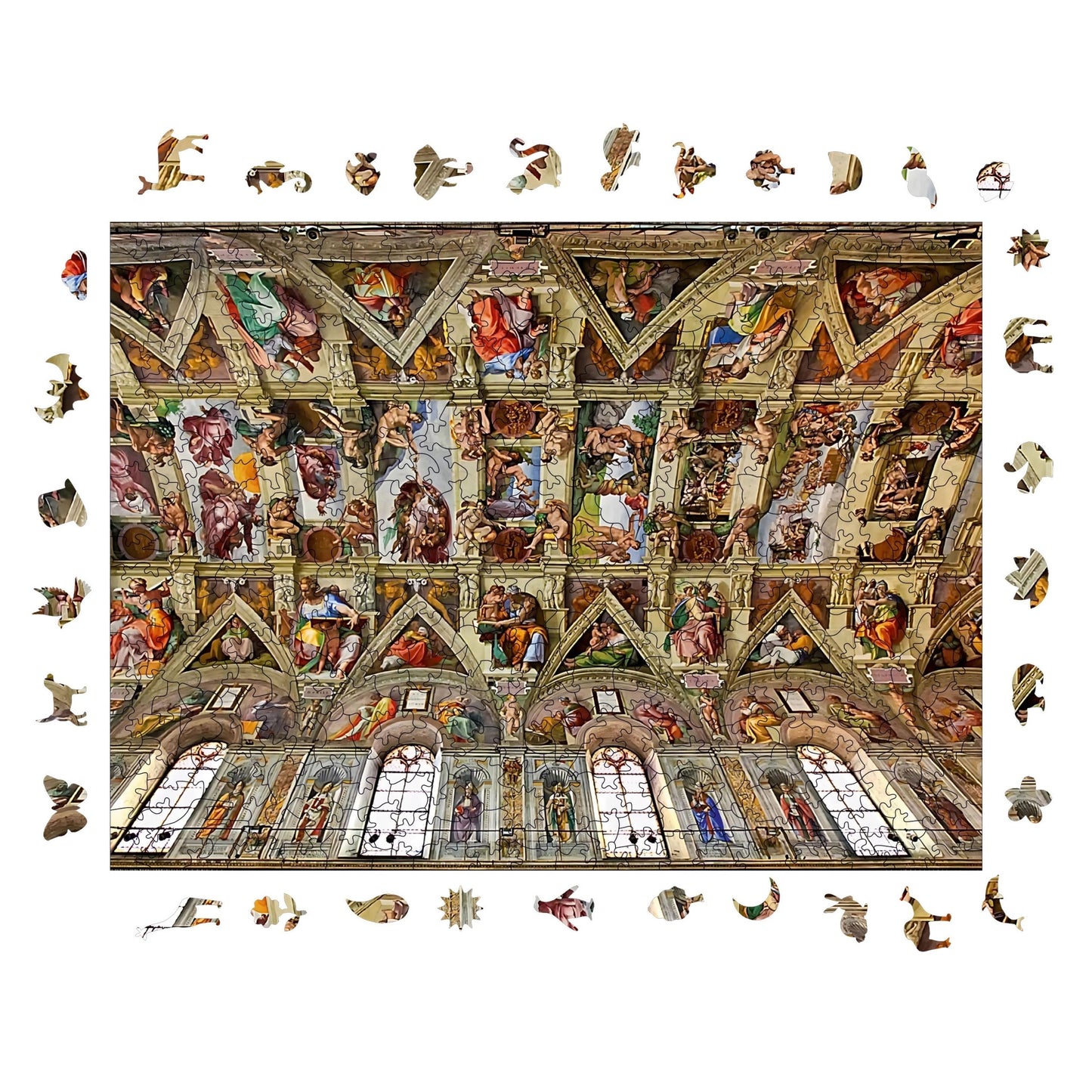 Holzpuzzle für Erwachsene, Sixtinische Kapelle, Premium-Puzzle, 450 Teile, anspruchsvolles Holzpuzzle, 29 x 39 cm, einzigartige Form, Holzpuzzle für Erwachsene