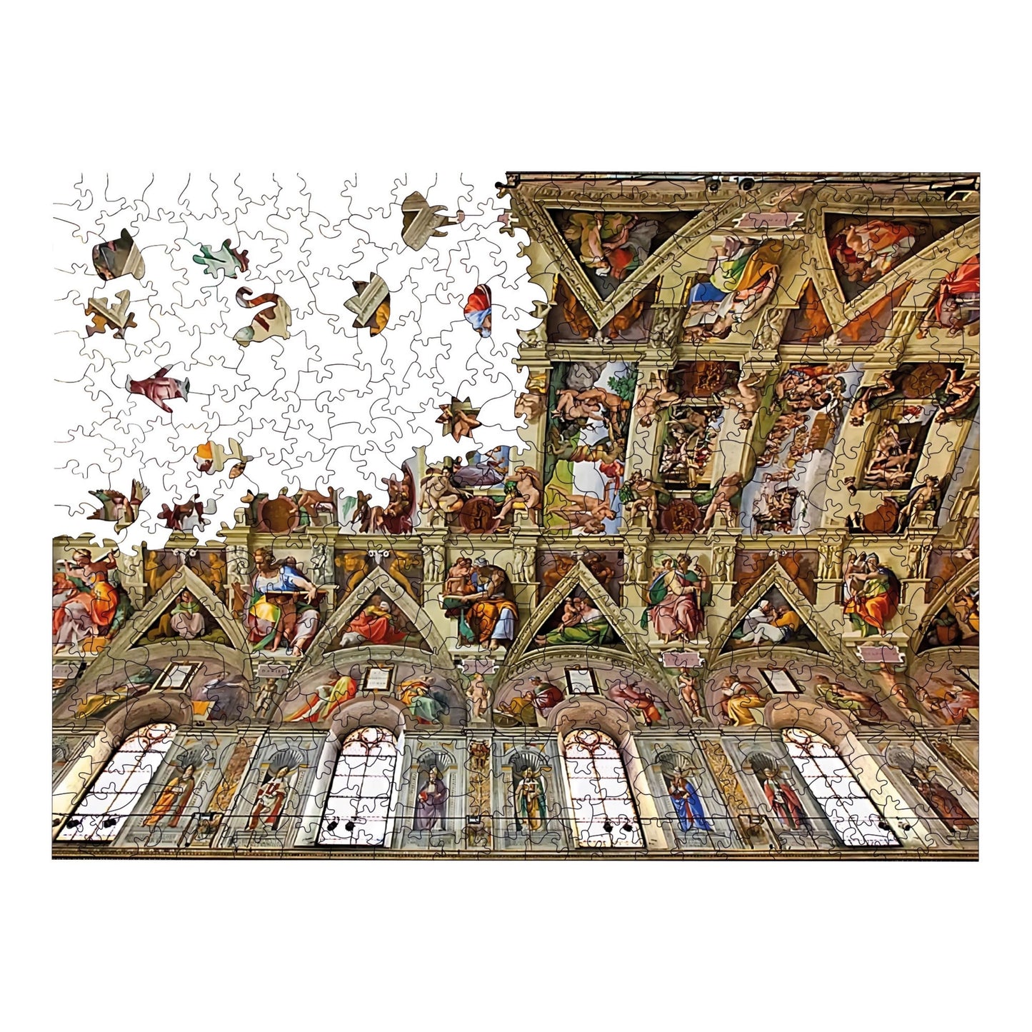 Holzpuzzle für Erwachsene, Sixtinische Kapelle, Premium-Puzzle, 450 Teile, anspruchsvolles Holzpuzzle, 29 x 39 cm, einzigartige Form, Holzpuzzle für Erwachsene