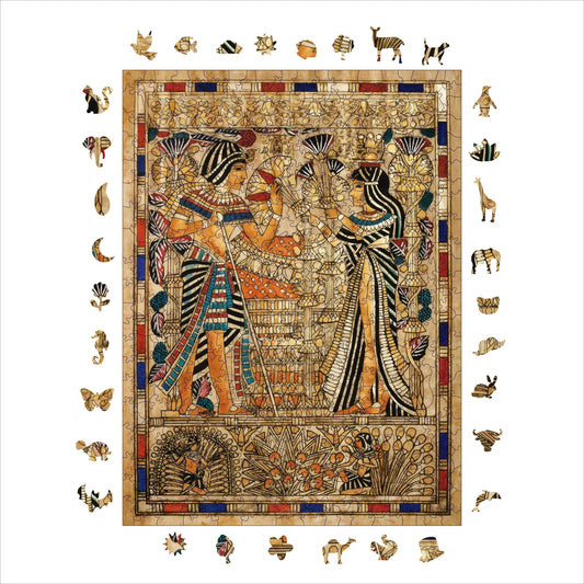 Yetişkinler İçin Ahşap Puzzle, Antik Mısır Premium Puzzle, 450 Parça Zorlu Ahşap Yapboz, 11,4"x15,4" (29x39 cm)
