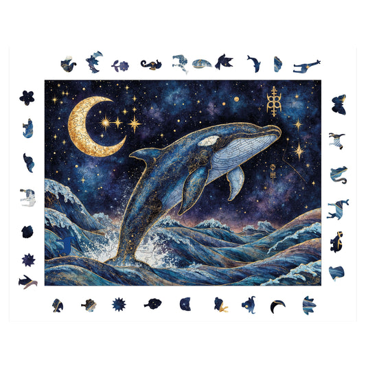 Yetişkinler İçin Ahşap Puzzle, Sonsuz Dalgalar Premium Puzzle, 450 Parça Zorlu Ahşap Yapboz, 11,4"x15,4" (29x39 cm)