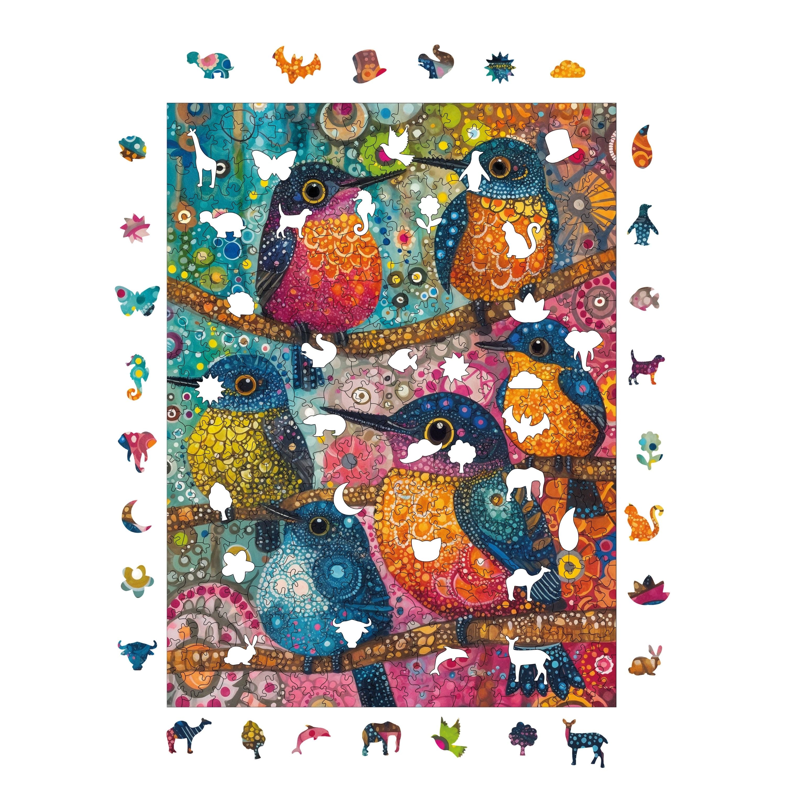 Neşeli Kuşlar - Ahşap Puzzle