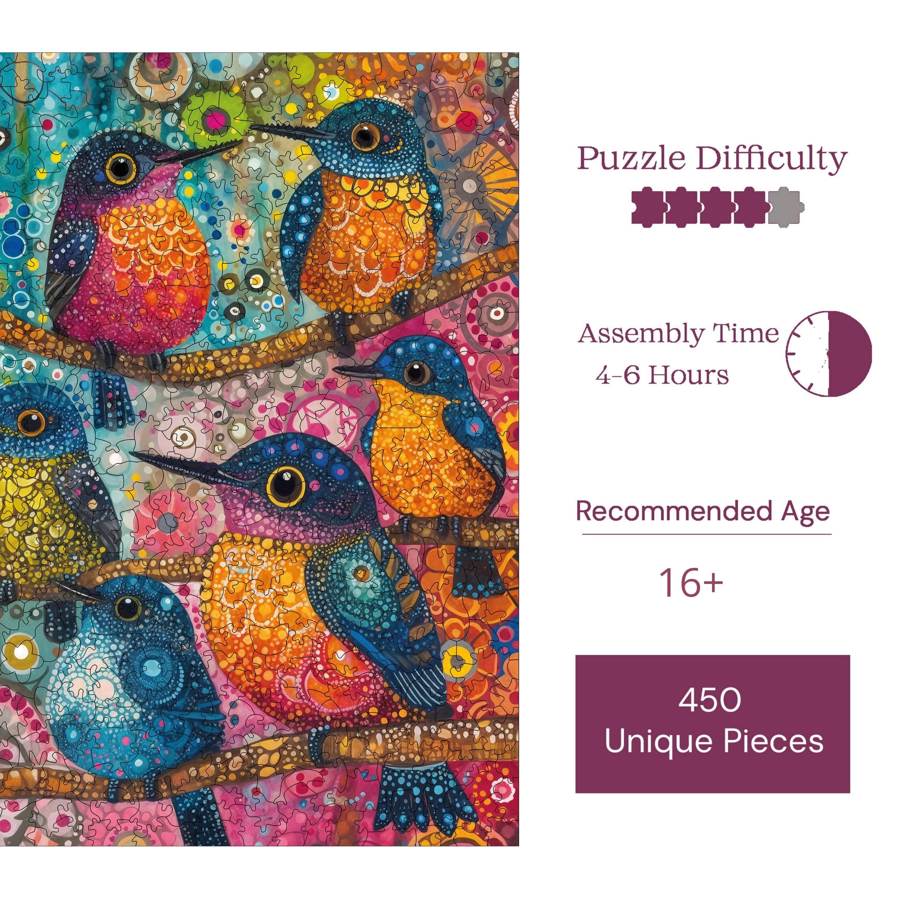 Neşeli Kuşlar - Ahşap Puzzle