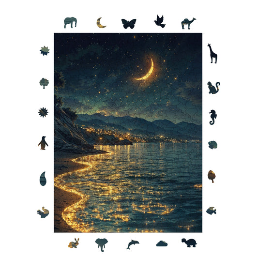 Yetişkinler İçin Ahşap Puzzle, Yıldızların Kıyısı Premium Puzzle, 450 Parça Zorlu Ahşap Yapboz, 11,4"x15,4" (29x39 cm)