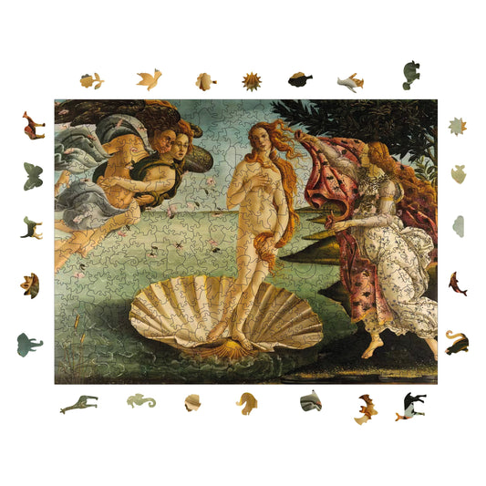 Yetişkinler İçin Ahşap Puzzle, Venüs,'ün Doğumu Premium Puzzle, 450 Parça Zorlu Ahşap Yapboz, 11,4"x15,4" (29x39 cm)
