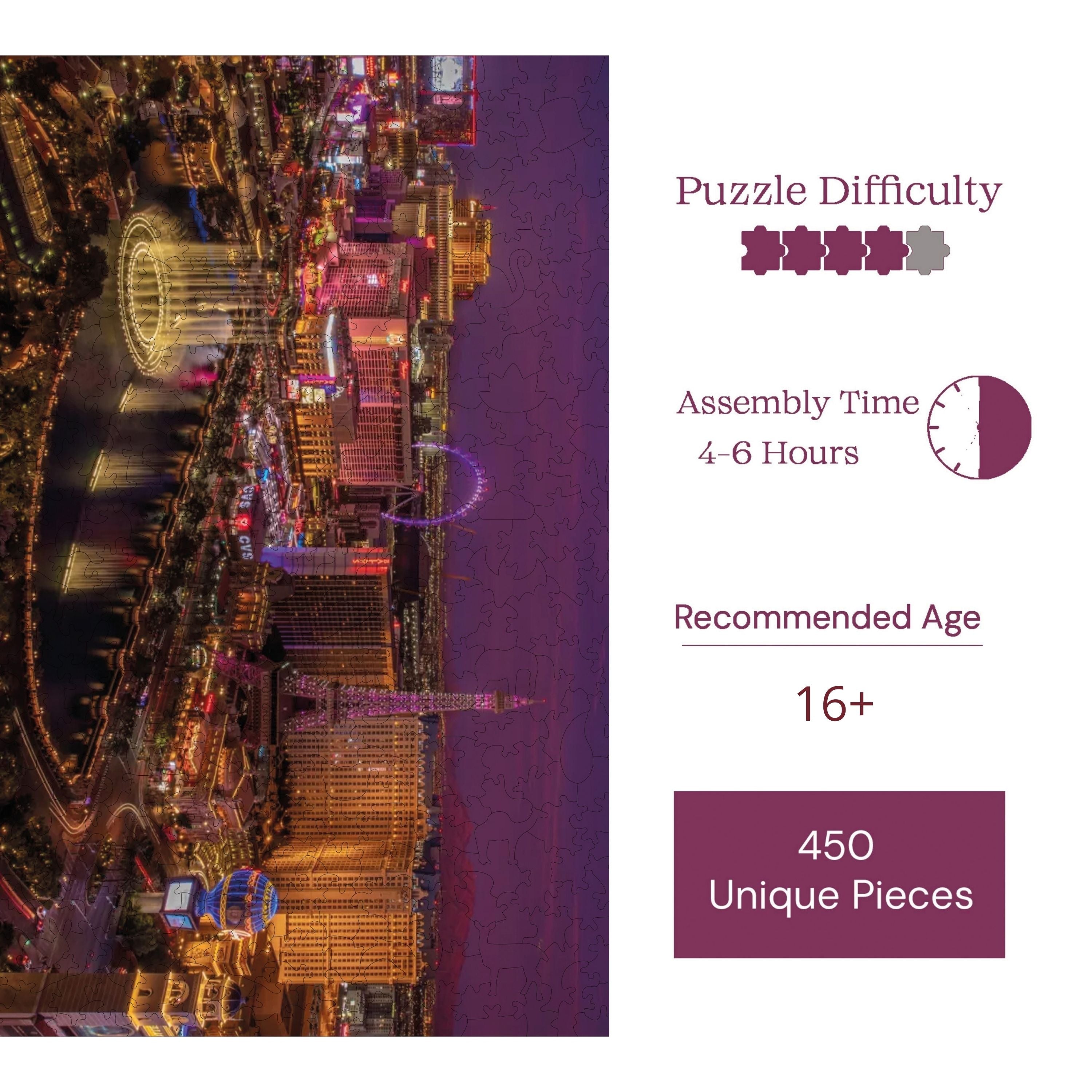 Vegas Geceleri - Ahşap Puzzle