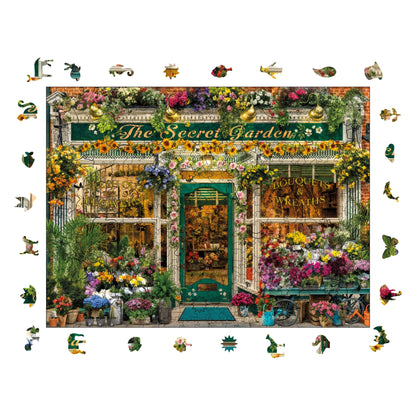 Holzpuzzle für Erwachsene, „Der geheime Garten“, Premium-Puzzle, 450 Teile, anspruchsvolles Holzpuzzle, 29 x 39 cm