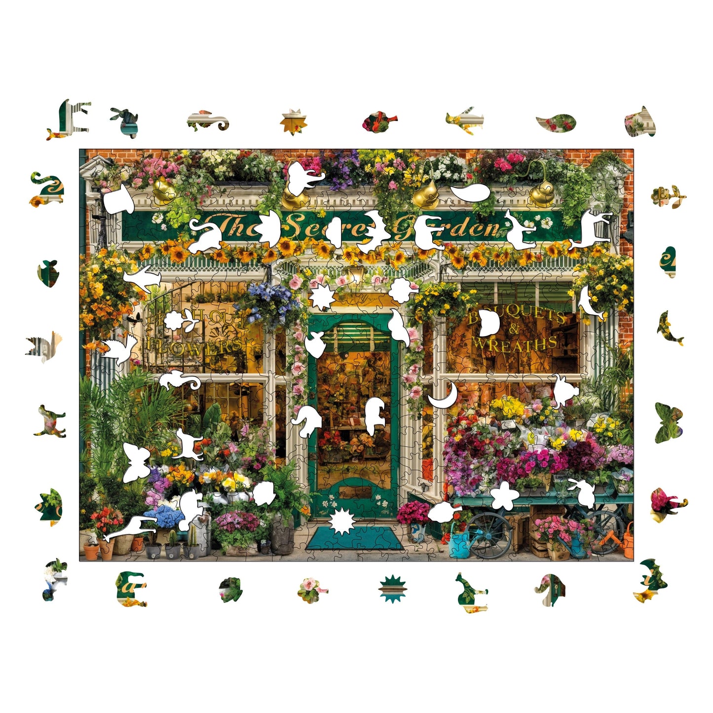 Holzpuzzle für Erwachsene, „Der geheime Garten“, Premium-Puzzle, 450 Teile, anspruchsvolles Holzpuzzle, 29 x 39 cm
