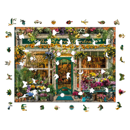 Holzpuzzle für Erwachsene, „Der geheime Garten“, Premium-Puzzle, 450 Teile, anspruchsvolles Holzpuzzle, 29 x 39 cm