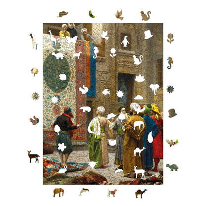 Holzpuzzle für Erwachsene, Carpet Merchant Premium-Puzzles, 450 Teile, anspruchsvolles Holzpuzzle, 29 x 39 cm