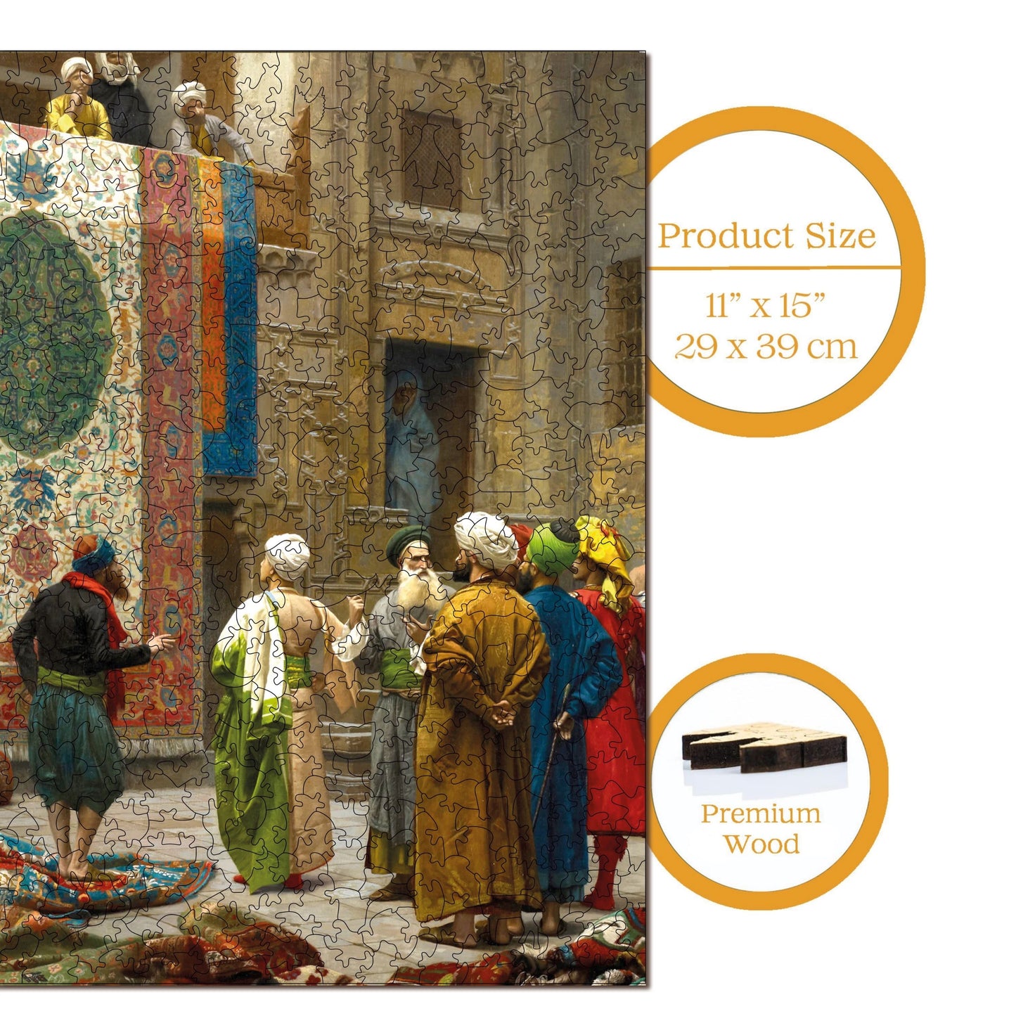 Holzpuzzle für Erwachsene, Carpet Merchant Premium-Puzzles, 450 Teile, anspruchsvolles Holzpuzzle, 29 x 39 cm