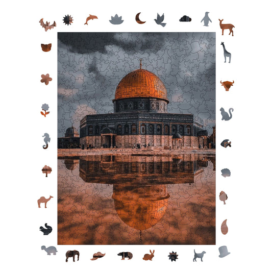 Yetişkinler İçin Ahşap Puzzle, Kudüs'ün Kalbi Premium Puzzle, 450 Parça Zorlu Ahşap Yapboz, 11,4"x15,4" (29x39 cm)