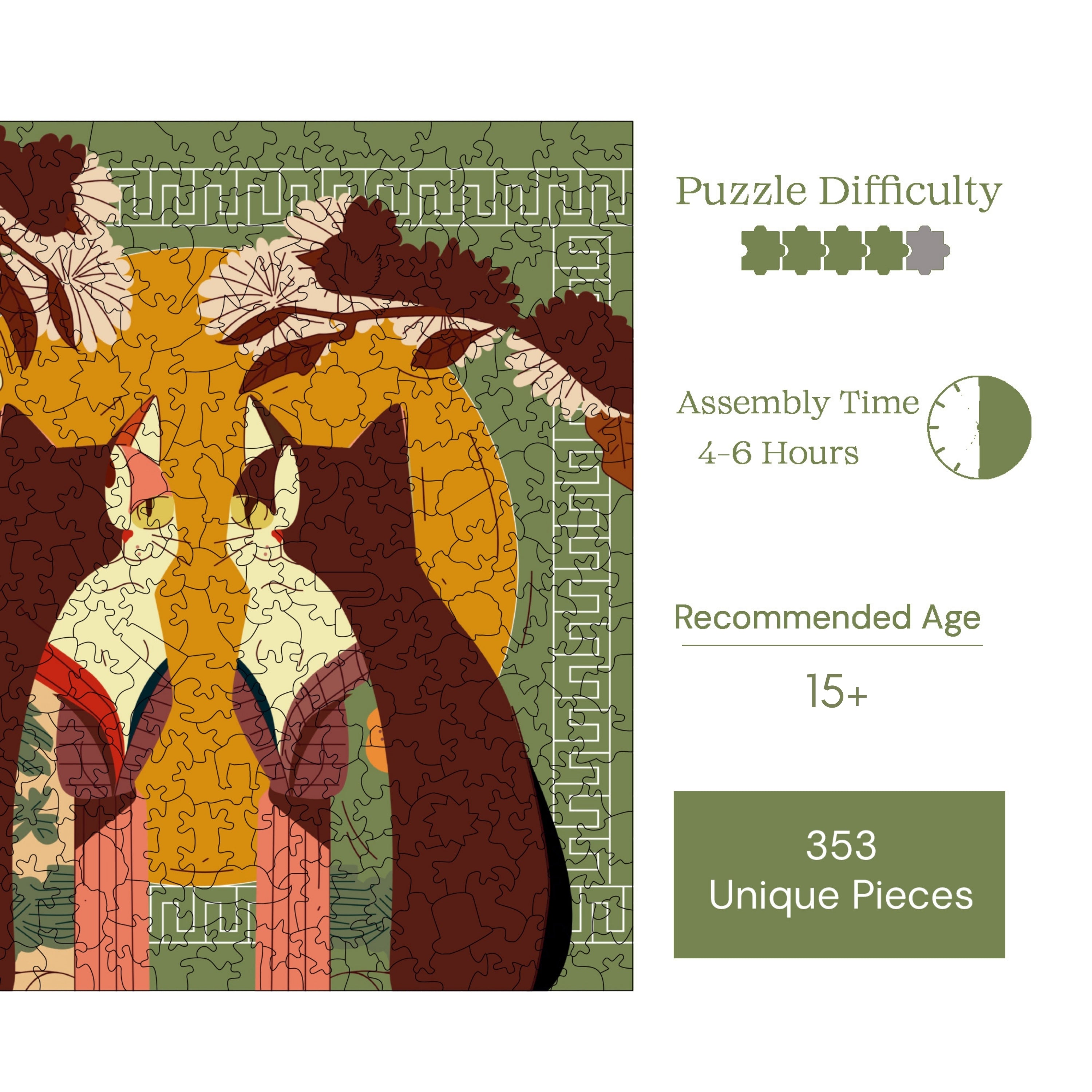 Kedilerin Dünyası - Ahşap Puzzle