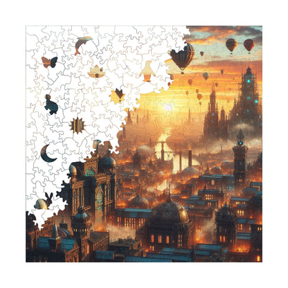 Holzpuzzle für Erwachsene, Balloon City Premium Puzzle, 353 Teile anspruchsvolles Holzpuzzle, 11,4"x11,4" (29x29 cm) einzigartige Form, Holzpuzzle für Erwachsene
