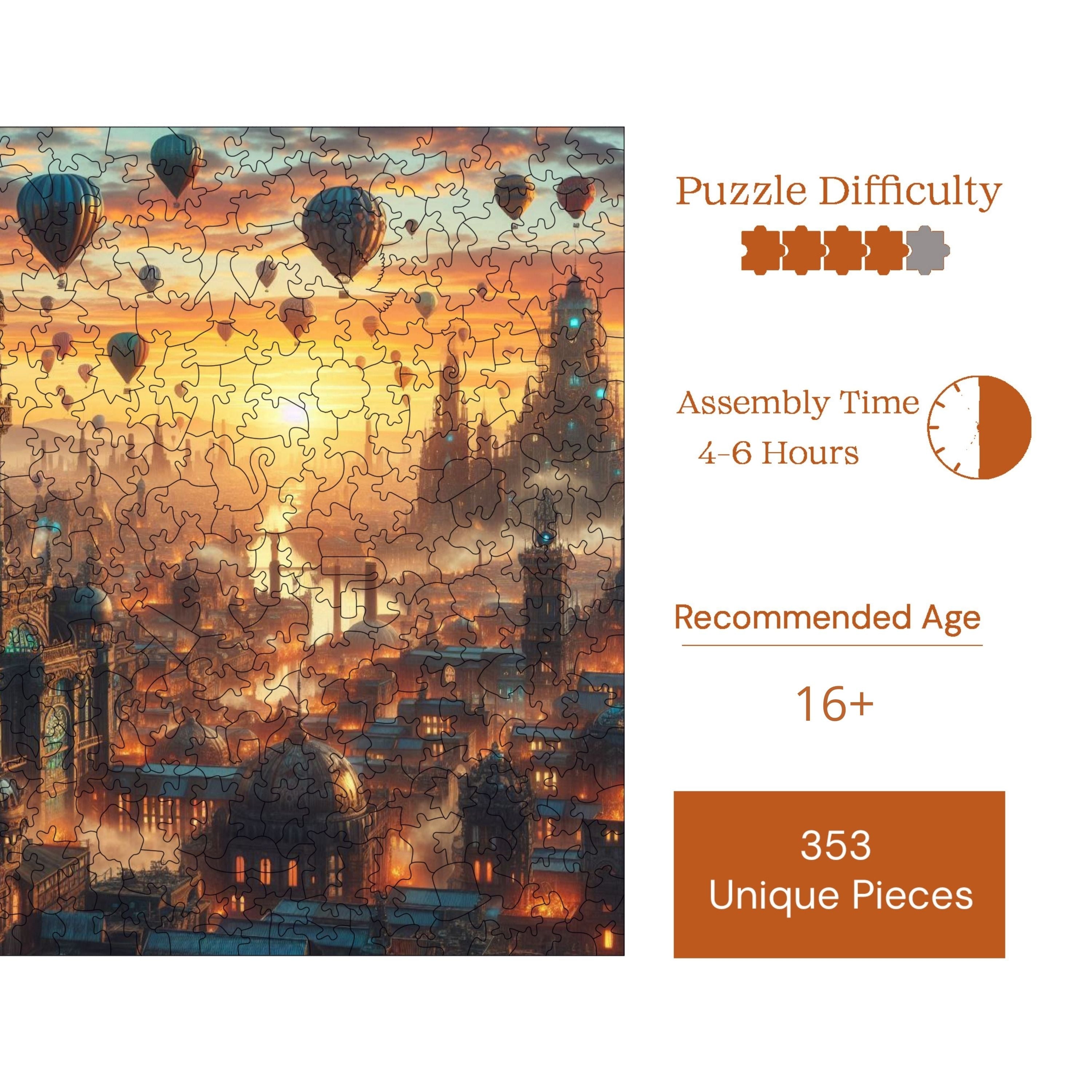 Balon Şehri - Ahşap Puzzle