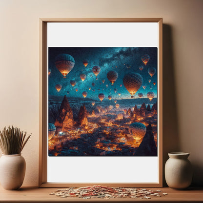 Holzpuzzle für Erwachsene, Magische Ballons von Kappadokien, Premium-Puzzle, 353 Teile, anspruchsvolles Holzpuzzle, 11,4"x11,4" (29x29 cm), einzigartige Form, Holzpuzzle für Erwachsene