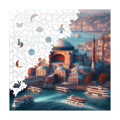 Holzpuzzle für Erwachsene, Hagia Sophia, Perle des Bosporus, Premium-Puzzle, 353 Teile, anspruchsvolles Holzpuzzle, 11,4"x11,4" (29 x 29 cm), einzigartige Form, Holzpuzzle für Erwachsene
