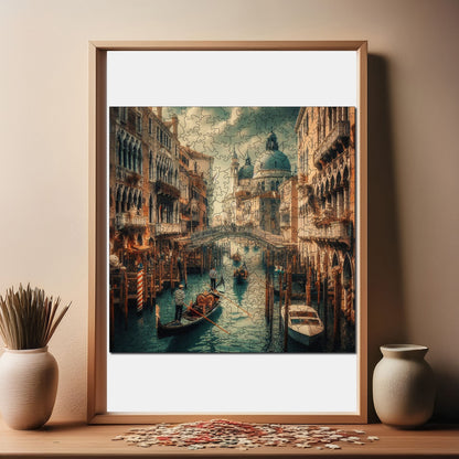 Holzpuzzle für Erwachsene, Abend in Venedig, Premium-Puzzle, 353 Teile, anspruchsvolles Holzpuzzle, 11,4"x11,4" (29 x 29 cm), einzigartige Form, Holzpuzzle für Erwachsene
