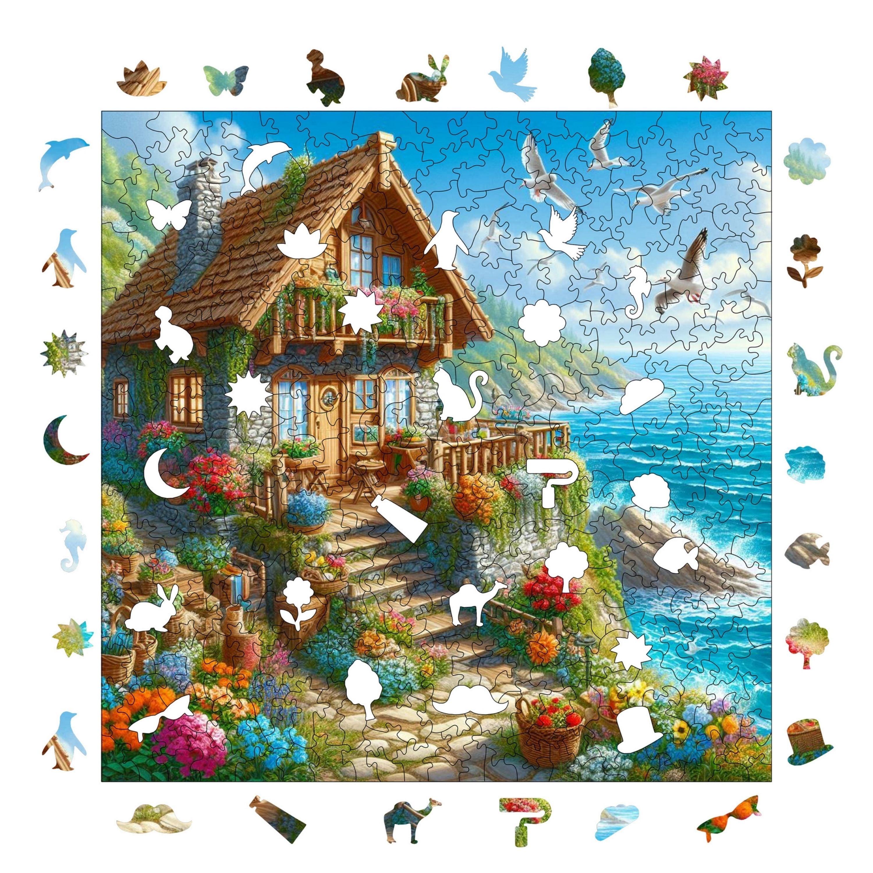 Deniz Kenarında Kır Evi - Ahşap Puzzle