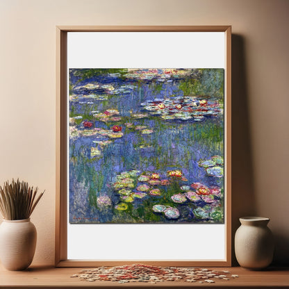 Yetişkinler İçin Ahşap Puzzle, Claude Monet Nilüferler Premium Puzzle, 353 Parça Zorlu Ahşap Yapboz, 11,4"x11,4" (29x29 cm) Benzersiz Şekil, Yetişkinler İçin Ahşap Yapbozlar