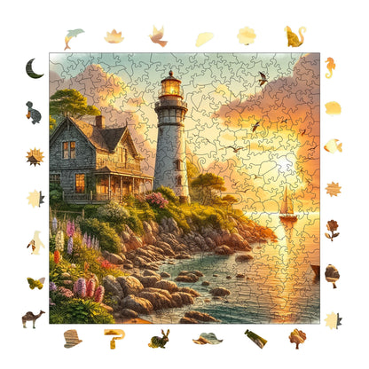 Sunset at the Lighthouse – Wooden Jigsaw Puzzle