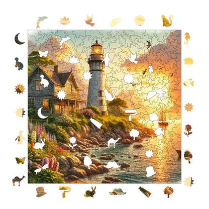Sunset at the Lighthouse – Wooden Jigsaw Puzzle