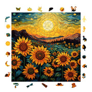 Günebakan Tarlasında Akşamüstü - Ahşap Puzzle