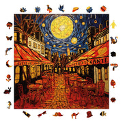Van Gogh Kafe Terasta Yıldızlı Gece - Ahşap Puzzle