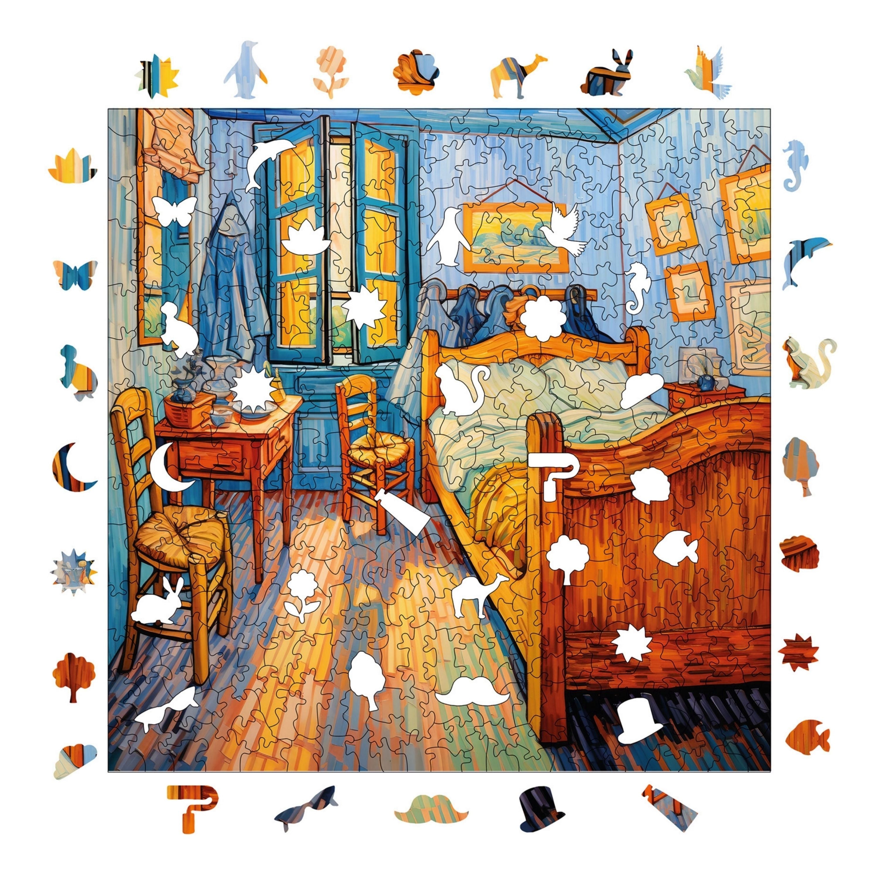 Van Gogh Yatak Odası Reprodüksiyonu - Ahşap Puzzle