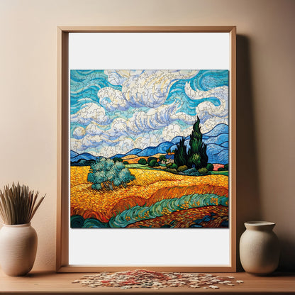 Van Gogh “Wheat Field with Cypresses” Reproduction – Wooden Jigsaw Puzzle
