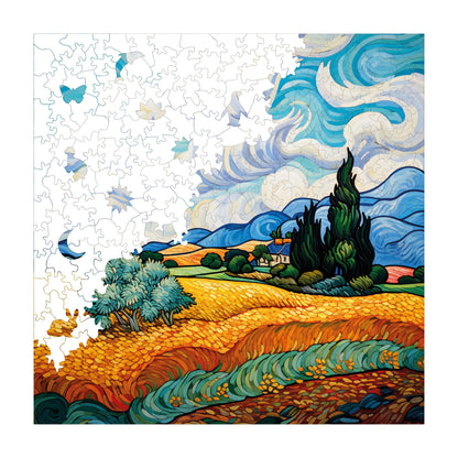 Van Gogh “Wheat Field with Cypresses” Reproduction – Wooden Jigsaw Puzzle