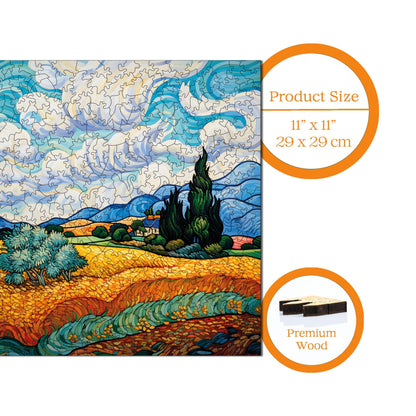 Van Gogh “Wheat Field with Cypresses” Reproduction – Wooden Jigsaw Puzzle