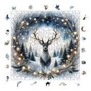 Gümüş Ayın Altındaki Geyik - Ahşap Puzzle