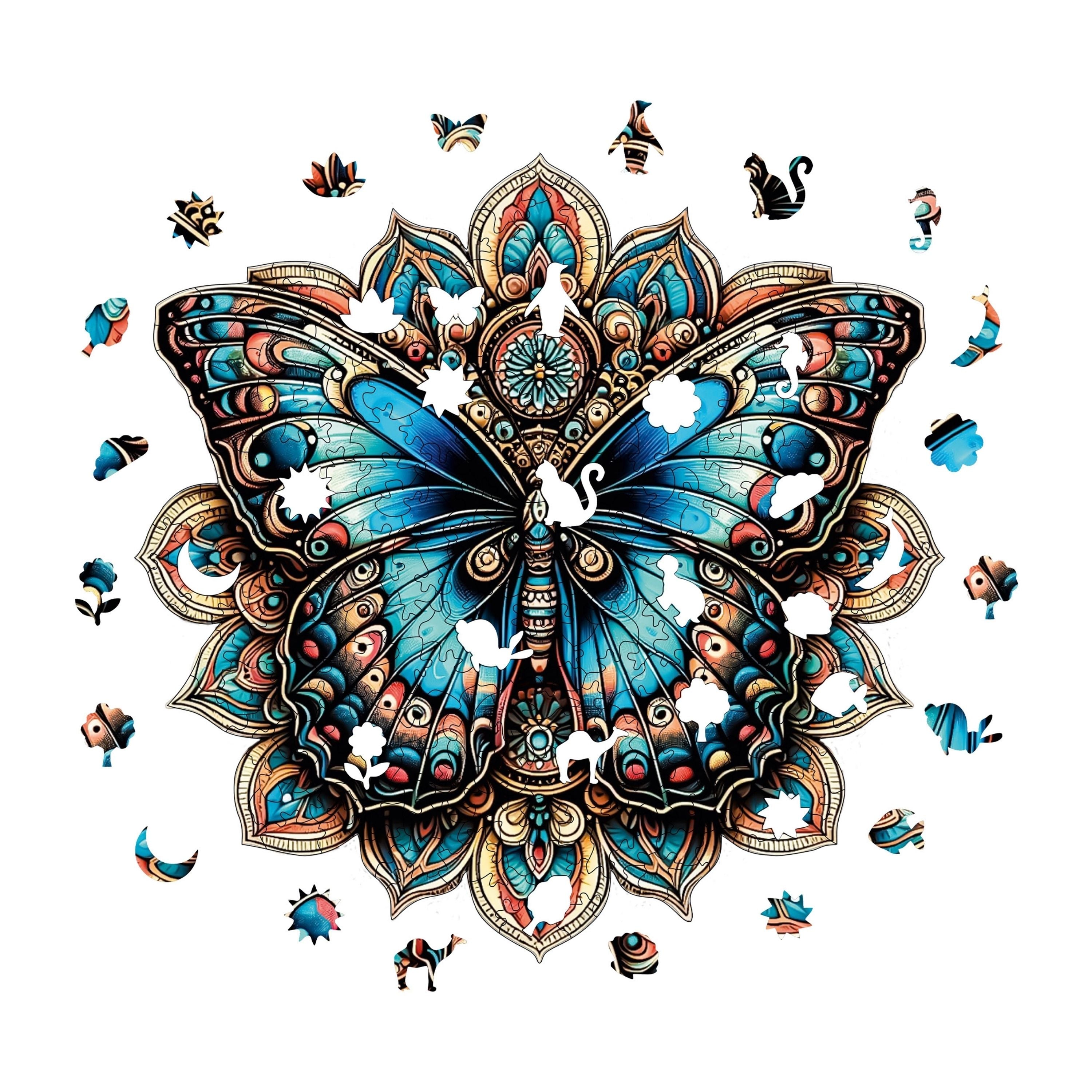 Mandala Kelebek - Ahşap Puzzle