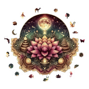 Yıldızlı Lotus Mandala – Ahşap Yapboz