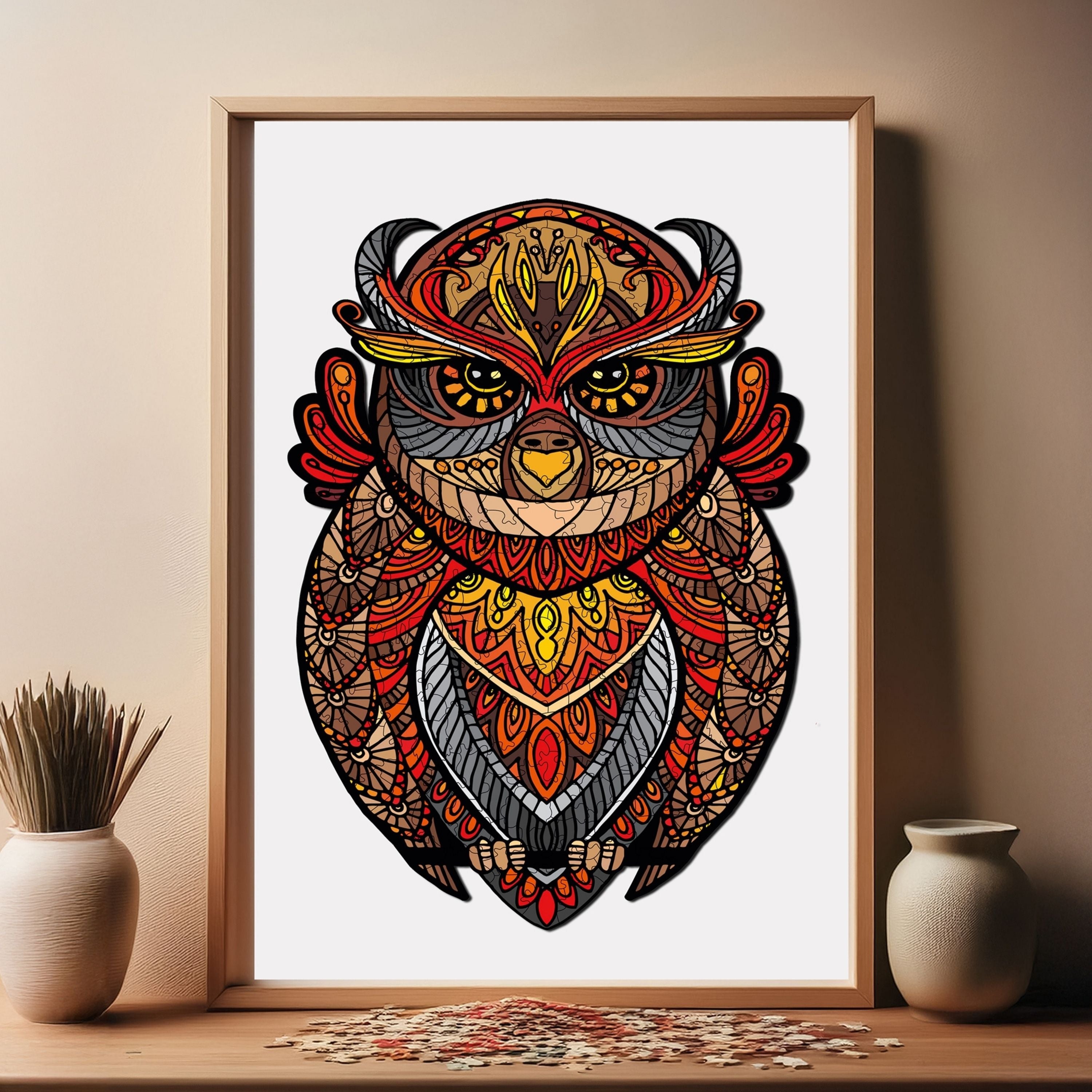 Baykuş Figürü - Ahşap Puzzle