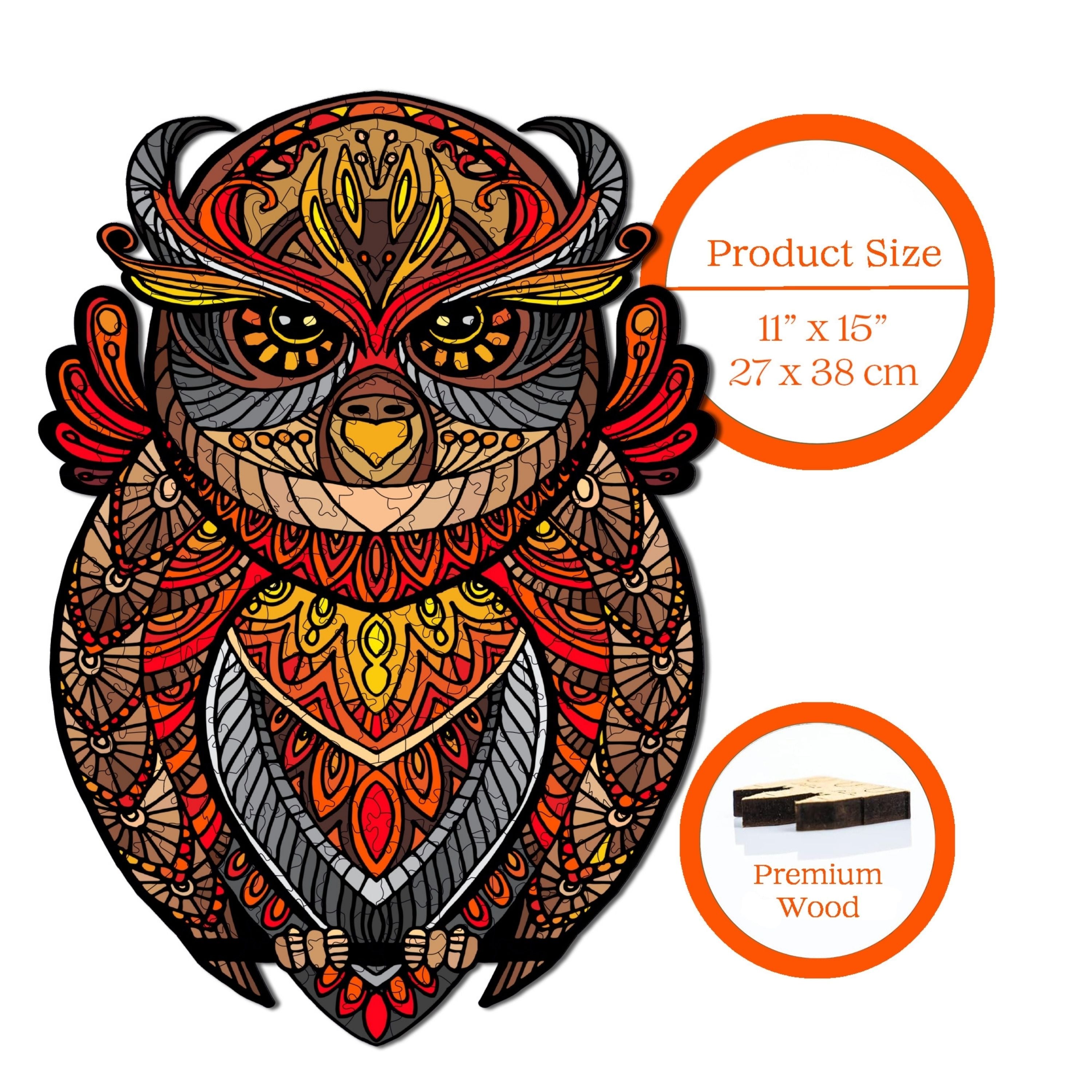 Baykuş Figürü - Ahşap Puzzle