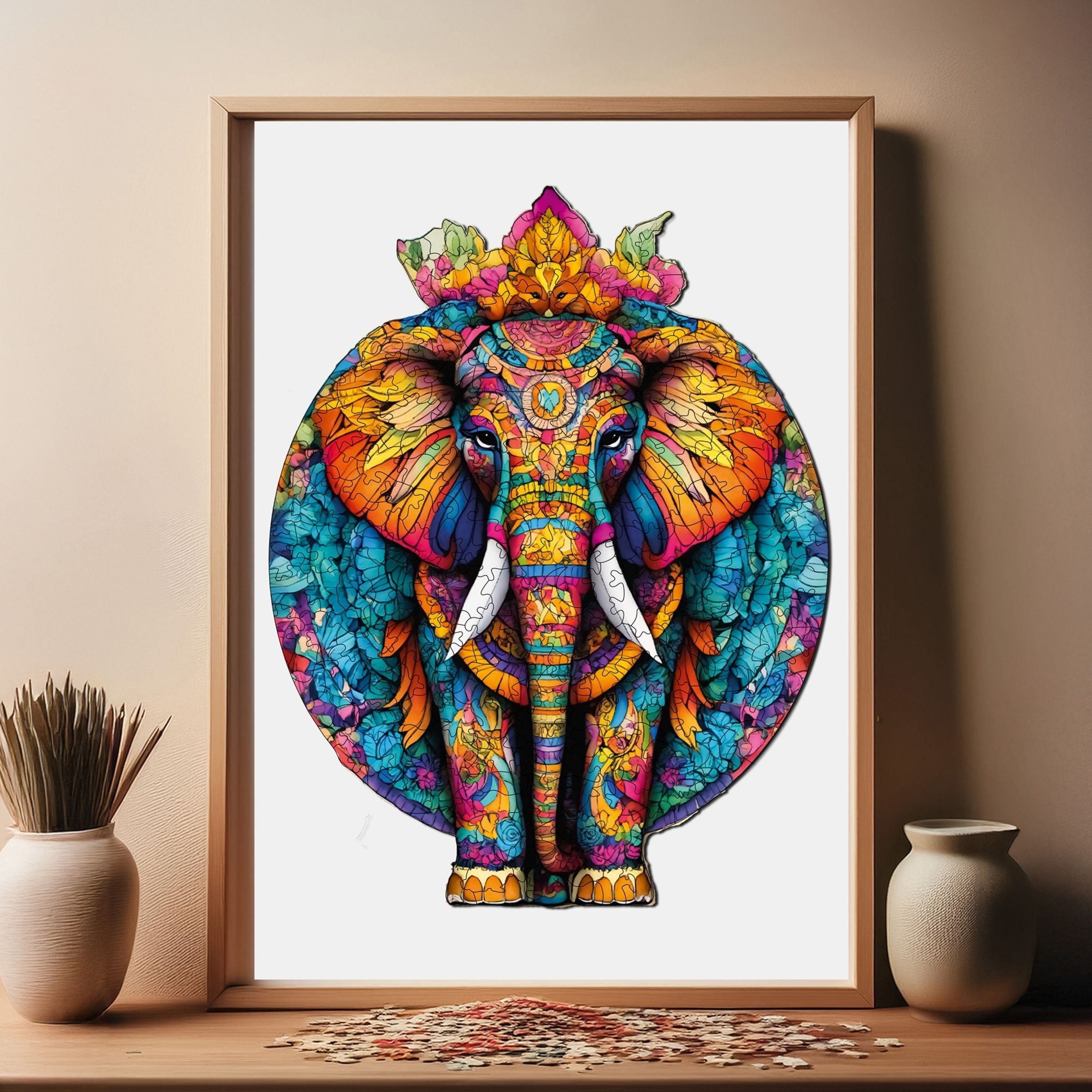 Mandala Fil - Ahşap Puzzle