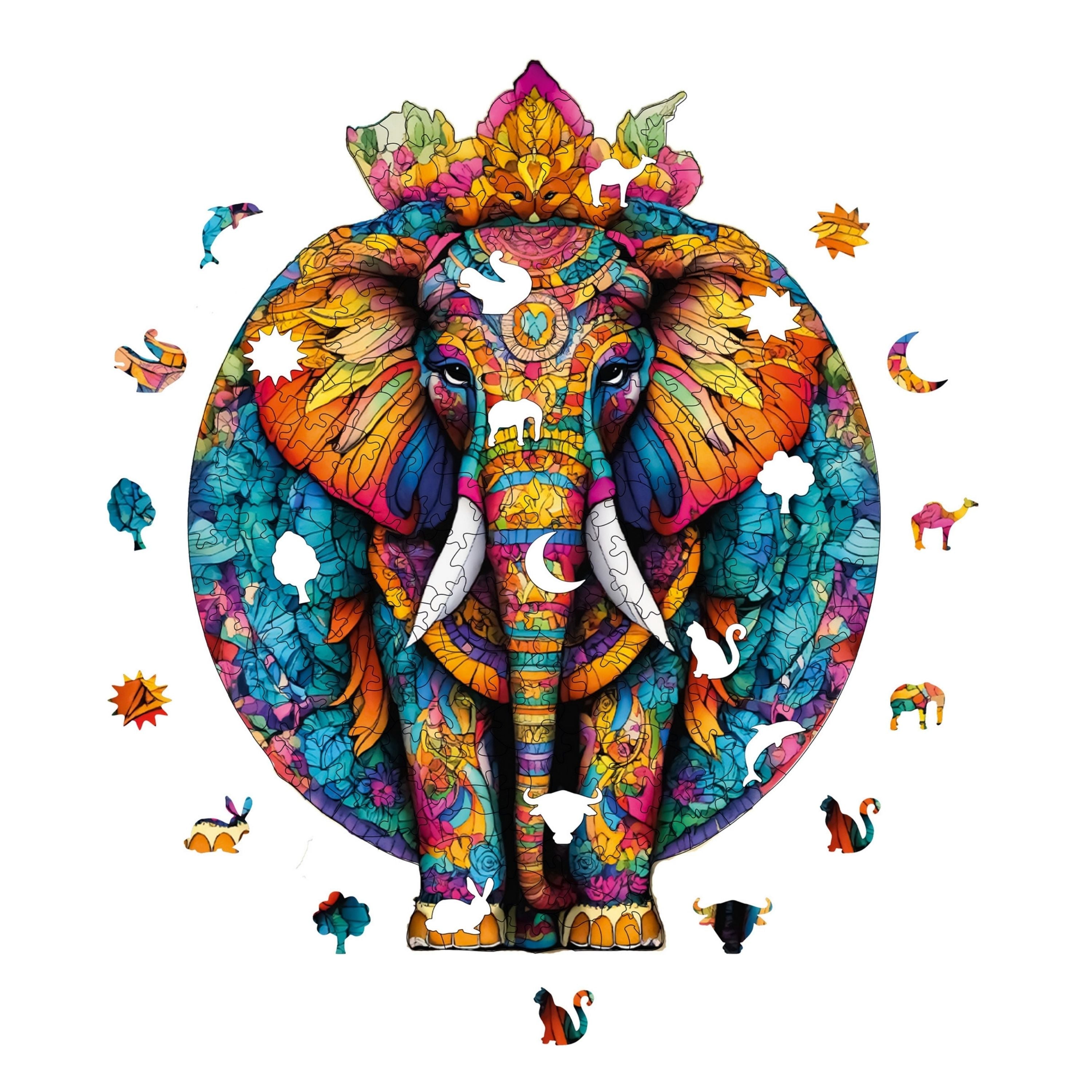 Mandala Fil - Ahşap Puzzle