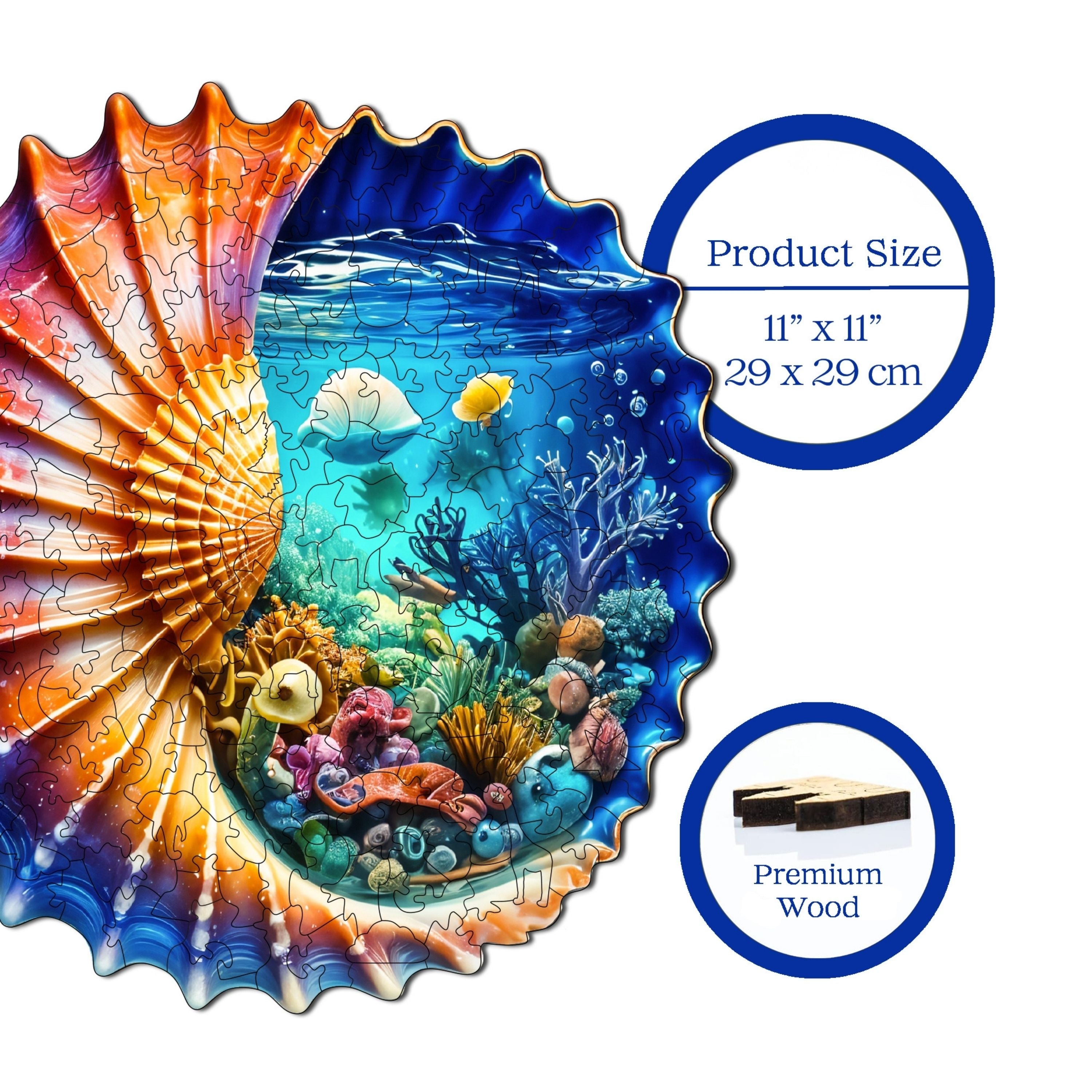 Deniz Kabuğundaki Okyanus - Ahşap Puzzle